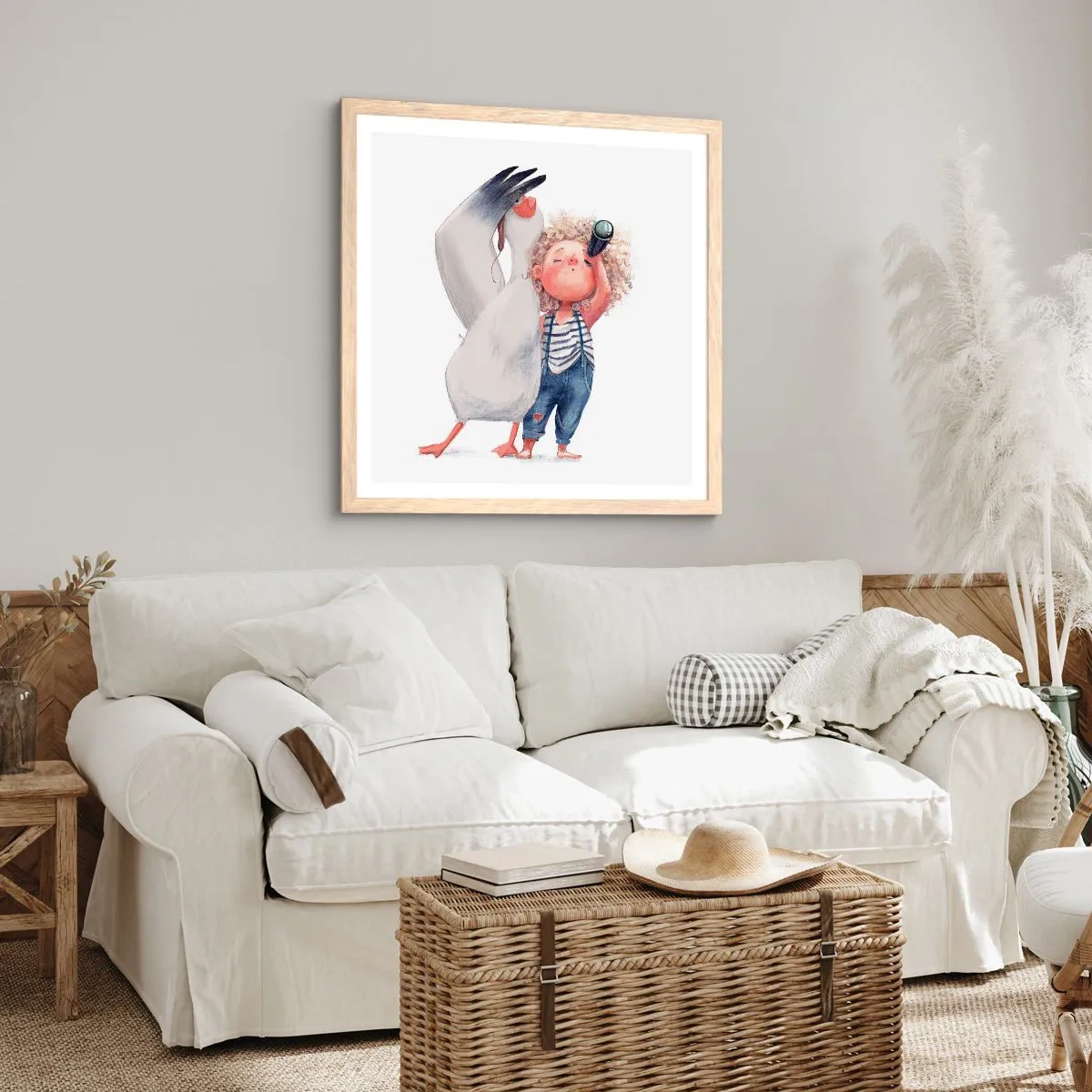 Poster în ramă de stejar deschis - Un plan pentru o călătorie minunată - 40x40 cm