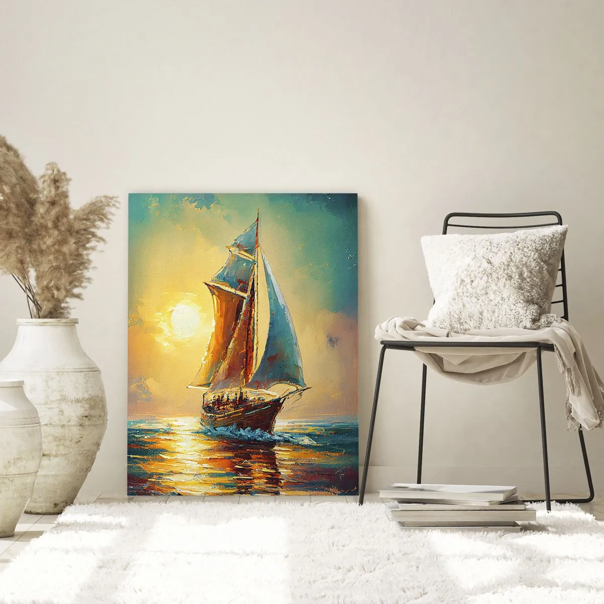 Tablou pe sticlă - Pânzele umflate de vânt - 50x70 cm