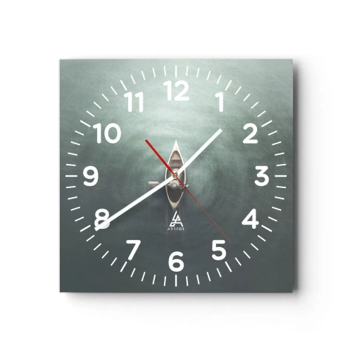 Ceas de perete - Ceas pe sticlă - Peste lacul luminat de lună - 40x40 cm