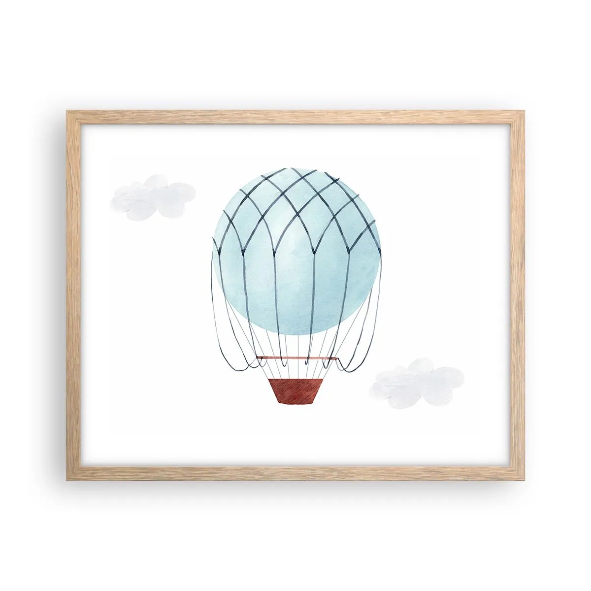 Poster în ramă de stejar deschis - Complet în nori - 50x40 cm