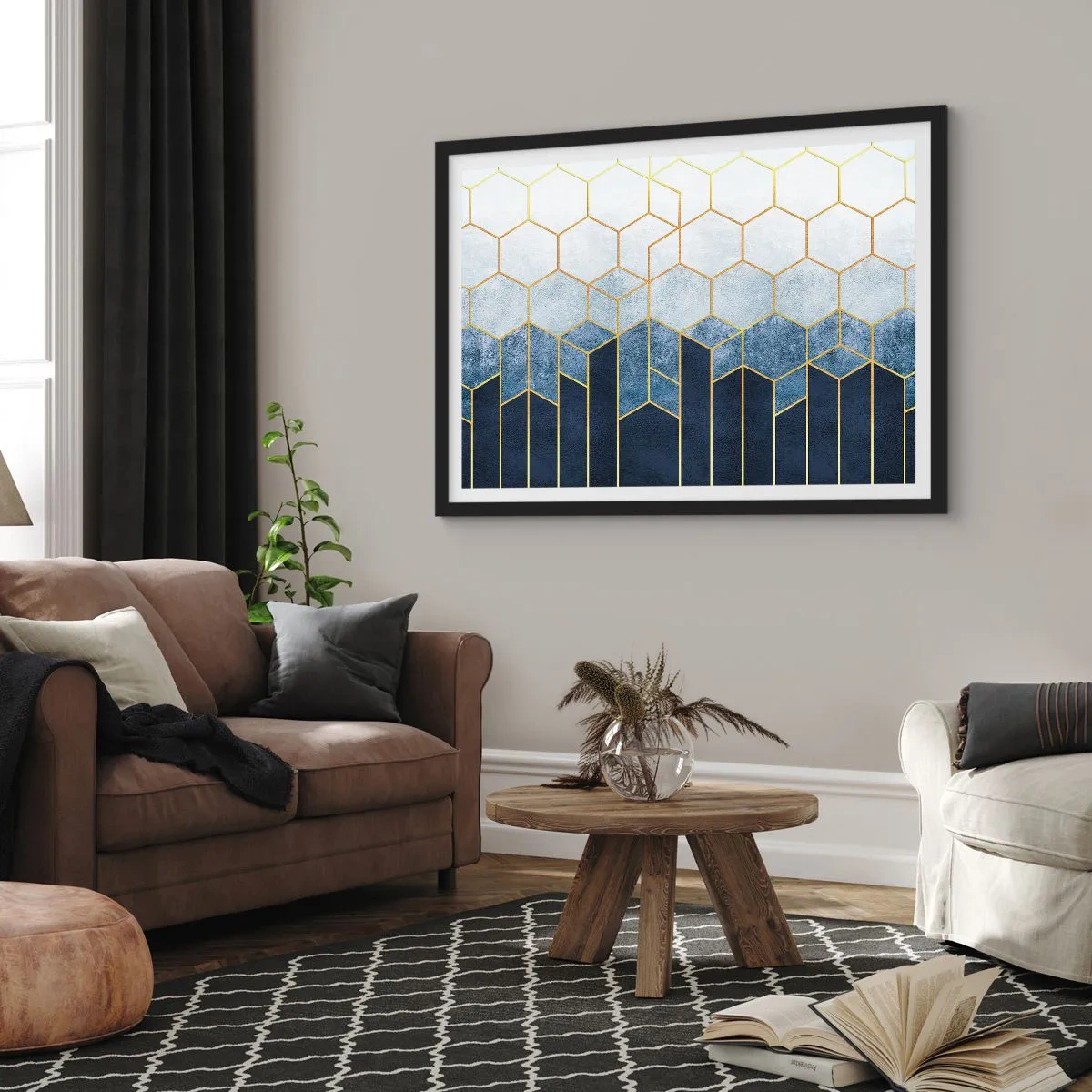 Poster în ramă neagră - Compoziție în ritm sincopat - 70x50 cm