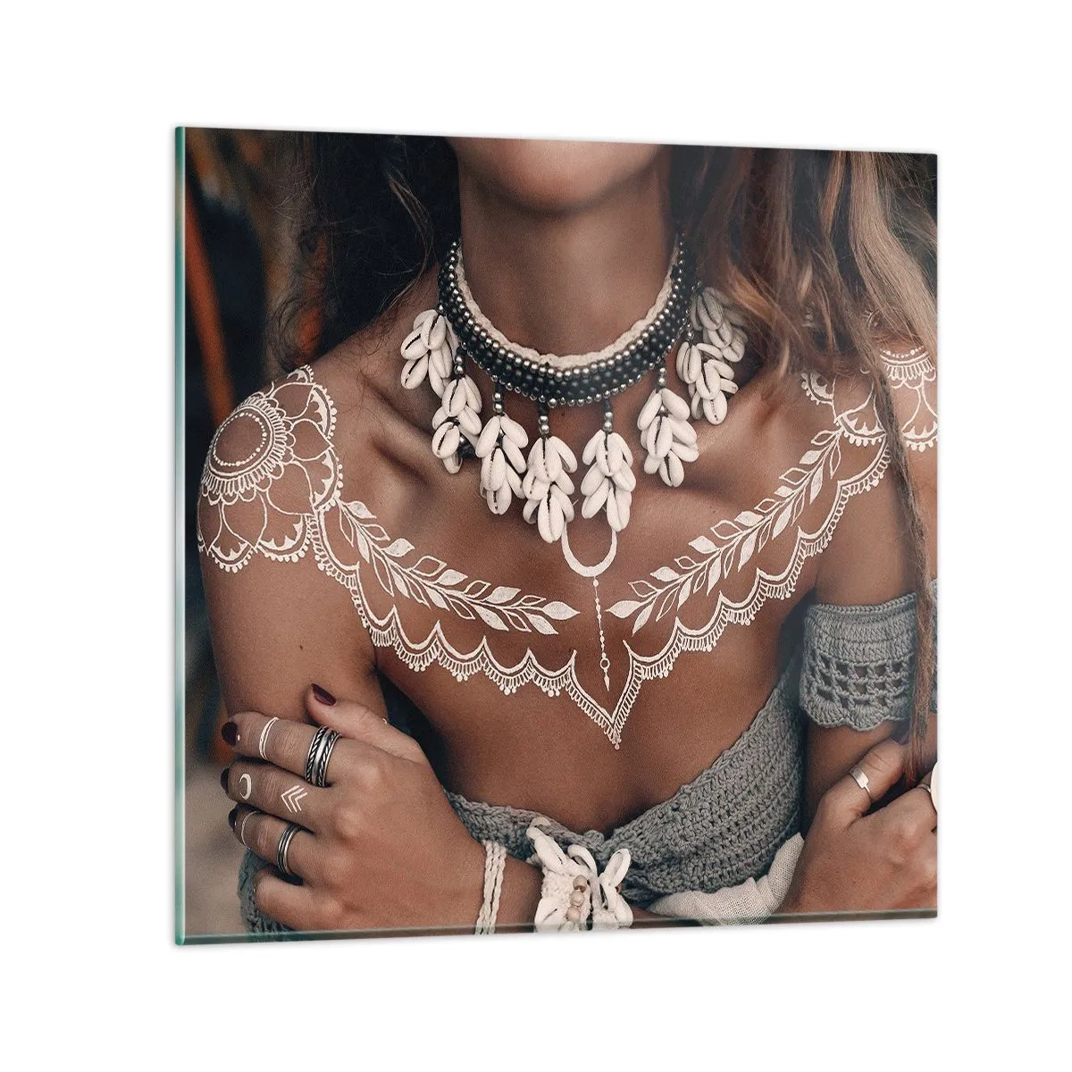 Tablou pe sticlă - Talismanele, ritualurile feminității - 30x30 cm