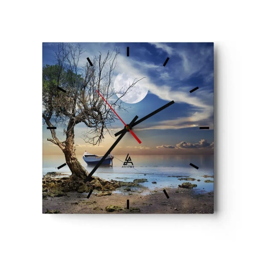 Ceas de perete - Ceas pe sticlă - Este acesta sfârșitul sau începutul? - 30x30 cm