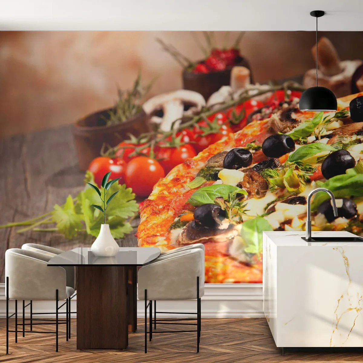 Tapet Standard Eco - Din ingredient teluric - Gastronomie, Pizza, Italia - 200x140 cm