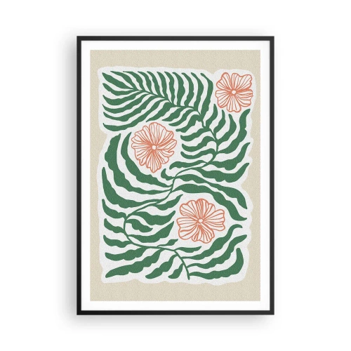 Poster în ramă neagră - Înflorite în verde - 70x100 cm