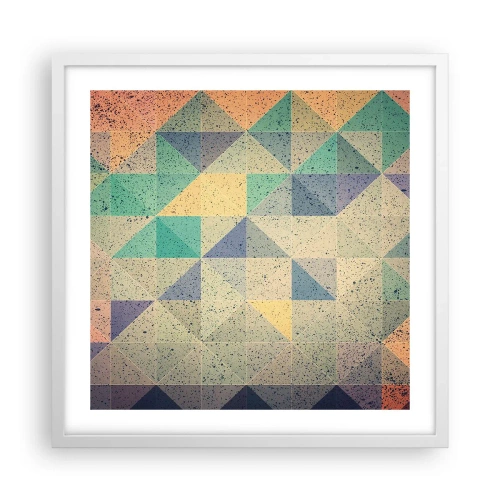 Poster în ramă albă - Republica triunghiurilor - 50x50 cm