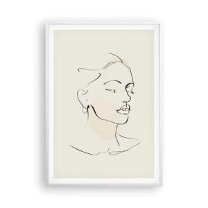 Poster în ramă albă - Cu o linie sigură - 70x100 cm