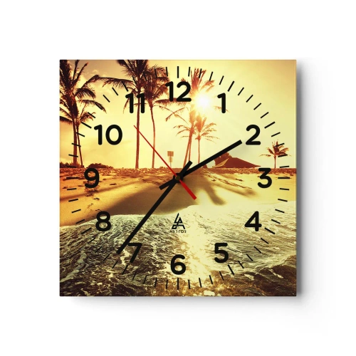 Ceas de perete - Ceas pe sticlă - California după-amiază - 30x30 cm