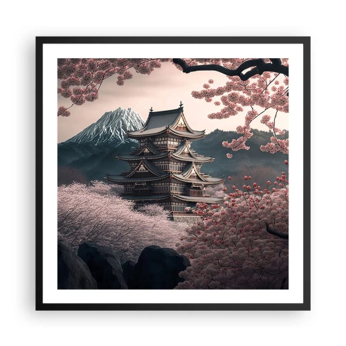 Poster în ramă neagră - Țara florilor de cireș - 60x60 cm