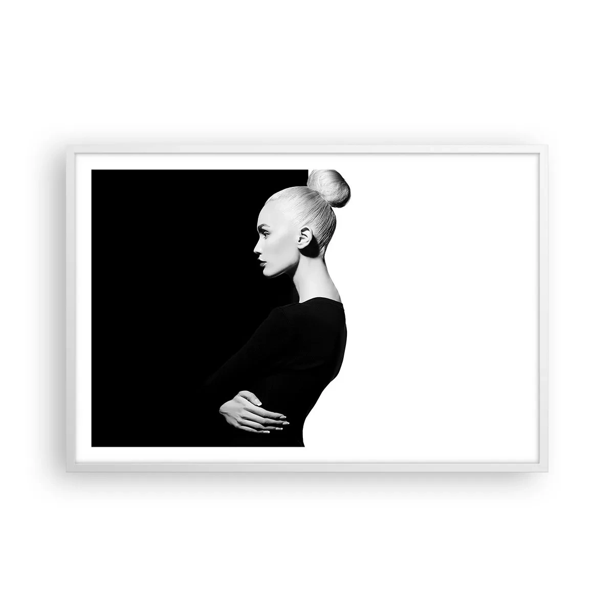 Poster în ramă albă - Pur și simplu o femeie - 91x61 cm