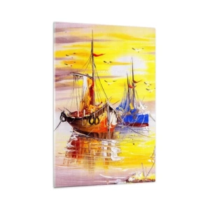 Tablou pe sticlă - O binemeritată odihnă în port - 80x120 cm