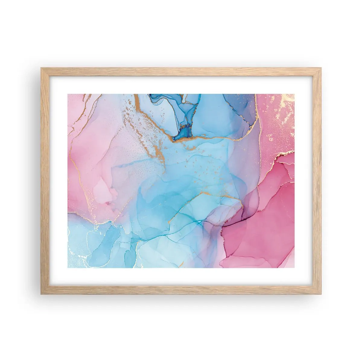 Poster în ramă de stejar deschis - Întâlnire și întrepătrundere - 50x40 cm