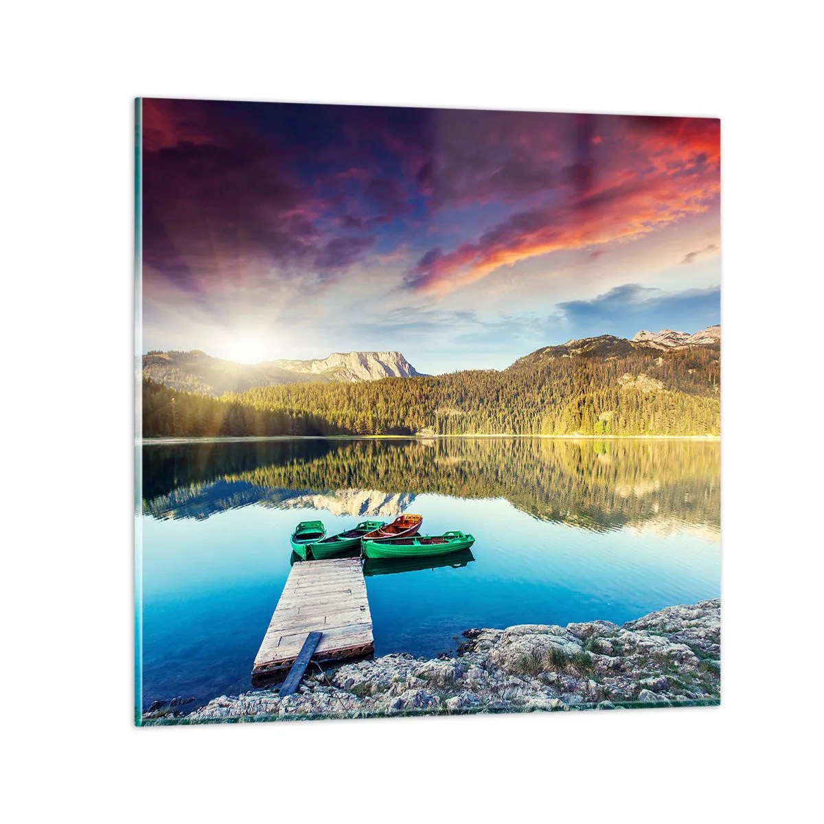 Tablou pe sticlă - Spre o apă netedă ca o oglindă - 70x70 cm