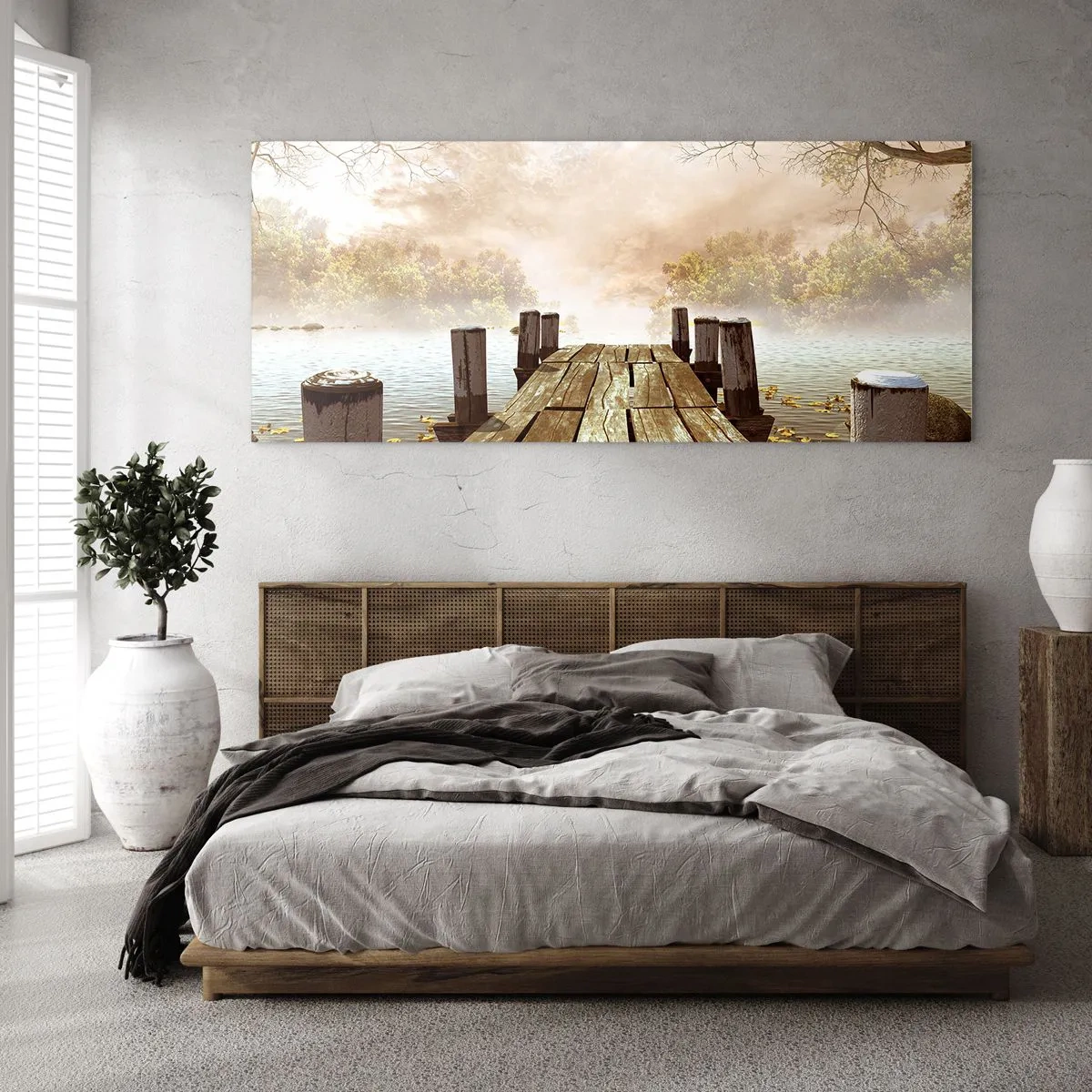 Tablou pe sticlă - Tristețea blândă a toamnei - 90x30 cm