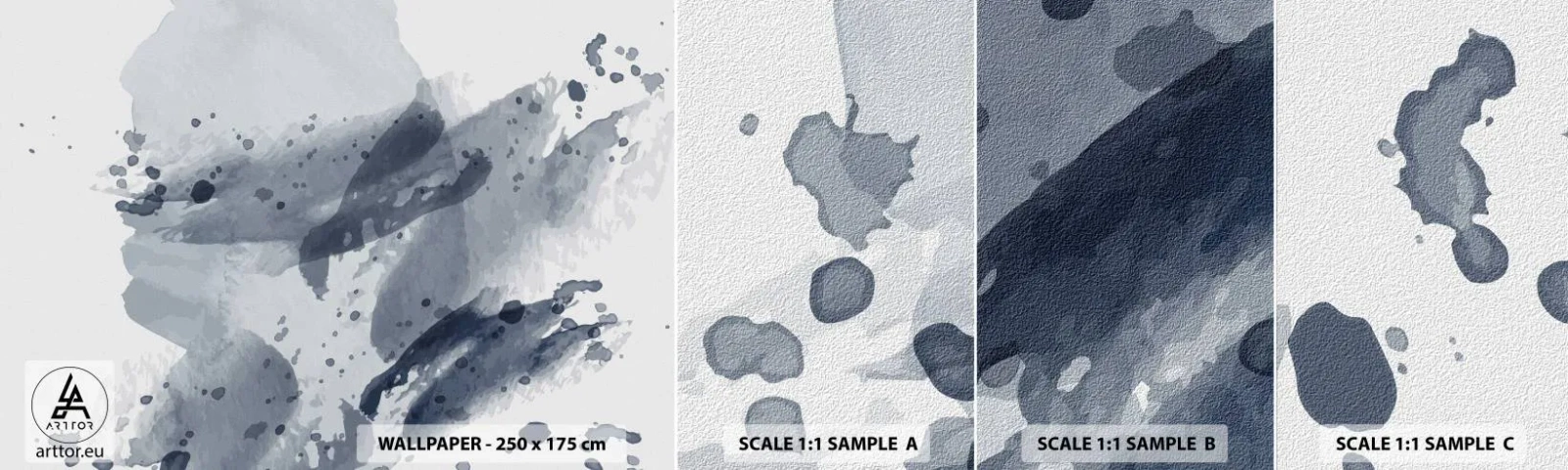 Mostră de Tapet Standard Eco - Un studiu al naturii de apă - Abstracția, Bucată, Model modern - 100x30 cm