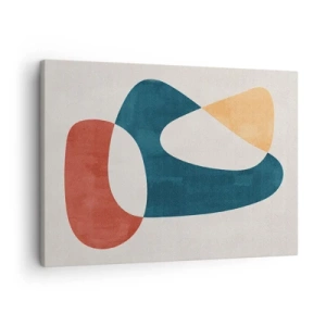 Tablou pe pânză Canvas - Forme abstracte în culori armonioase - 70x50cm - Influențe și metamorfoze - Decorațiune modernă pentru perete pentru living și dormitor ARTTOR