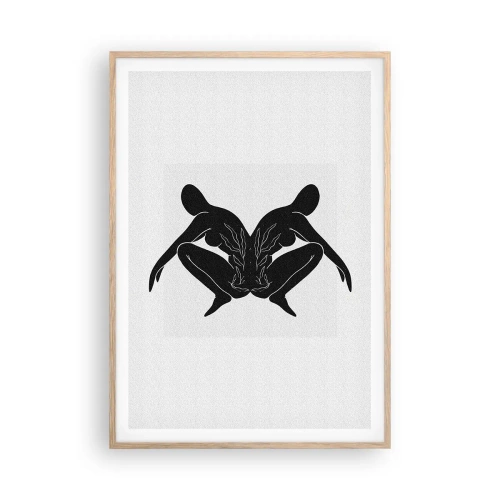 Poster în ramă de stejar deschis - Suflet comun - 70x100 cm