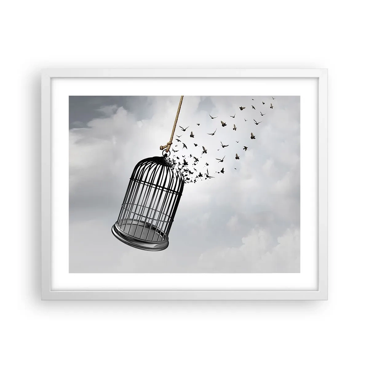 Poster în ramă albă - Credință...Speranță...Libertate! - 50x40 cm