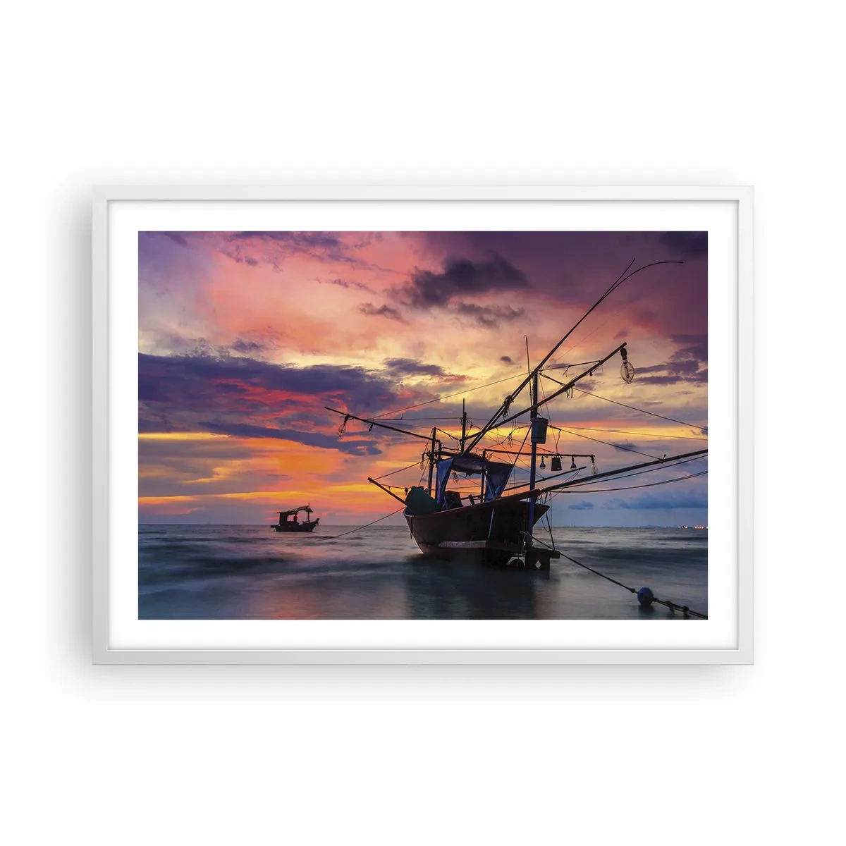 Poster în ramă albă - O seară exotică - 70x50 cm