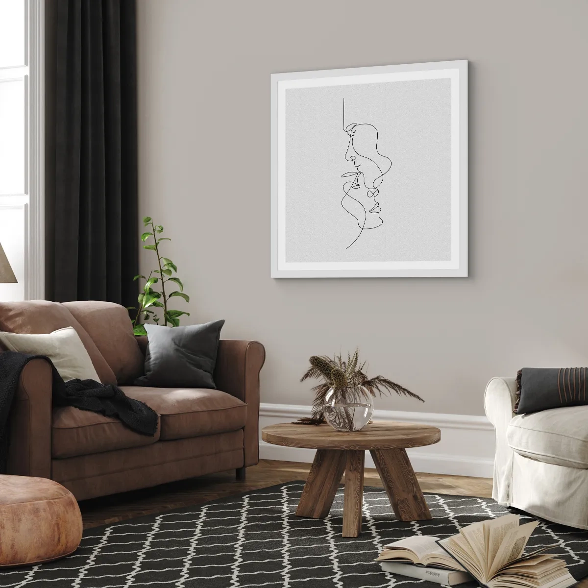 Poster în ramă albă - Dorință vorace - 40x40 cm