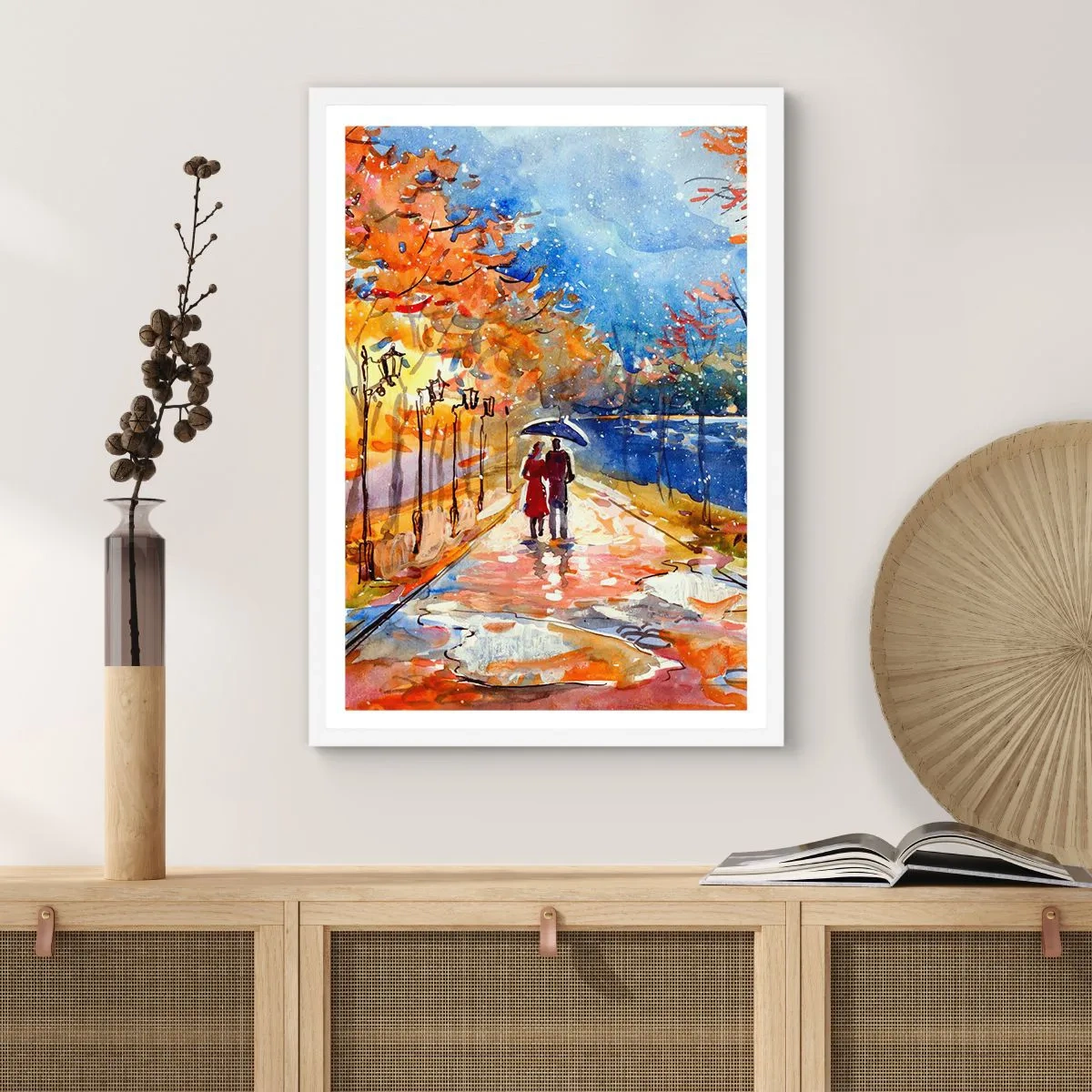 Poster în ramă albă - Împreună până la limita de timp - 30x40 cm