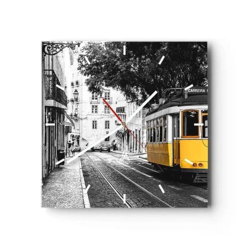 Ceas de perete - Ceas pe sticlă - Sună fado în fundal - 40x40 cm