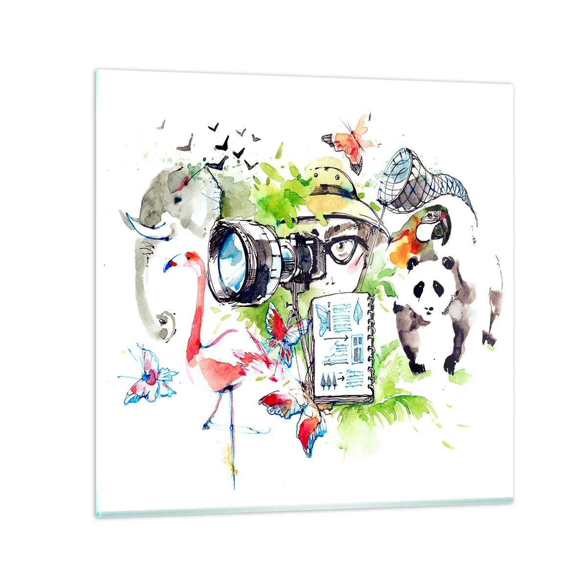 Tablou pe sticlă - Prin obiectivul unui călător - 40x40 cm
