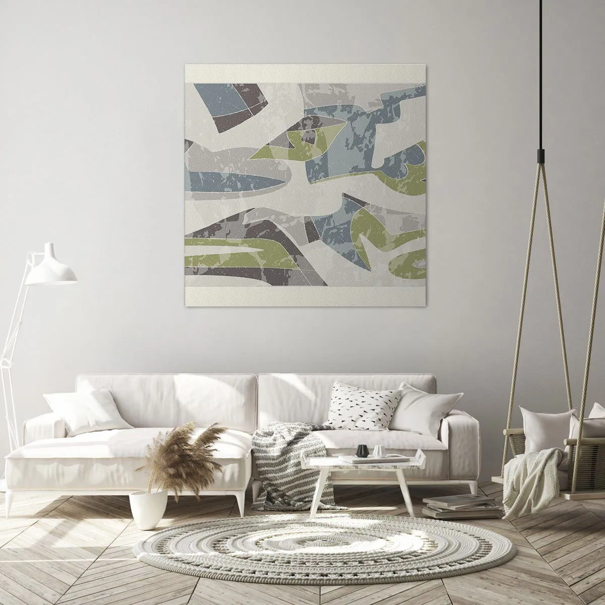 Tablou pe pânză - Compoziție din spatele geamului - 60x60 cm