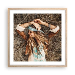 Poster în ramă de stejar deschis - În drum spre vara iubirii - 50x50 cm