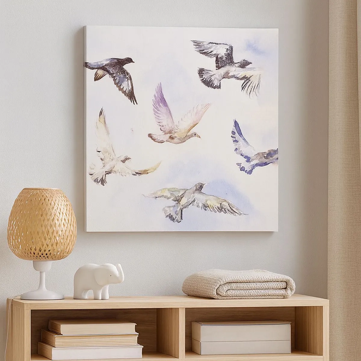 Tablou pe pânză - Libertatea în gri și albastru - 30x30 cm