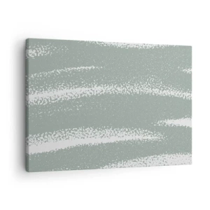 Tablou pe pânză Canvas - Valuri de iarnă în nuanțe de mentă și alb - 70x50cm - Abstracție în stil de iarnă - Decorațiune modernă pentru perete pentru living și dormitor ARTTOR