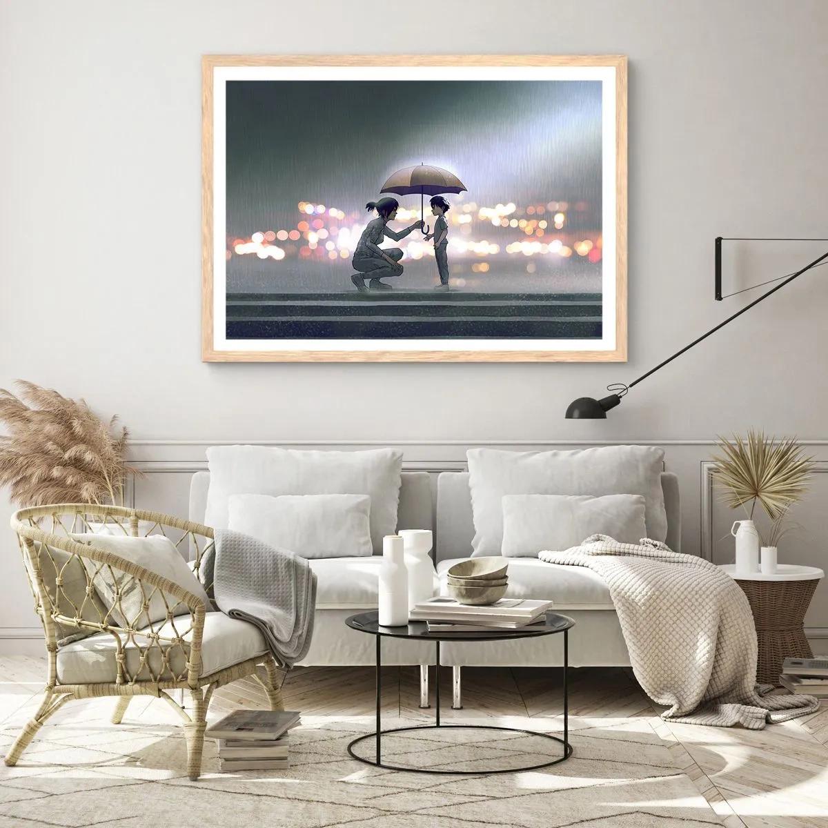 Poster în ramă de stejar deschis - Și totul este bine acum - 40x30 cm