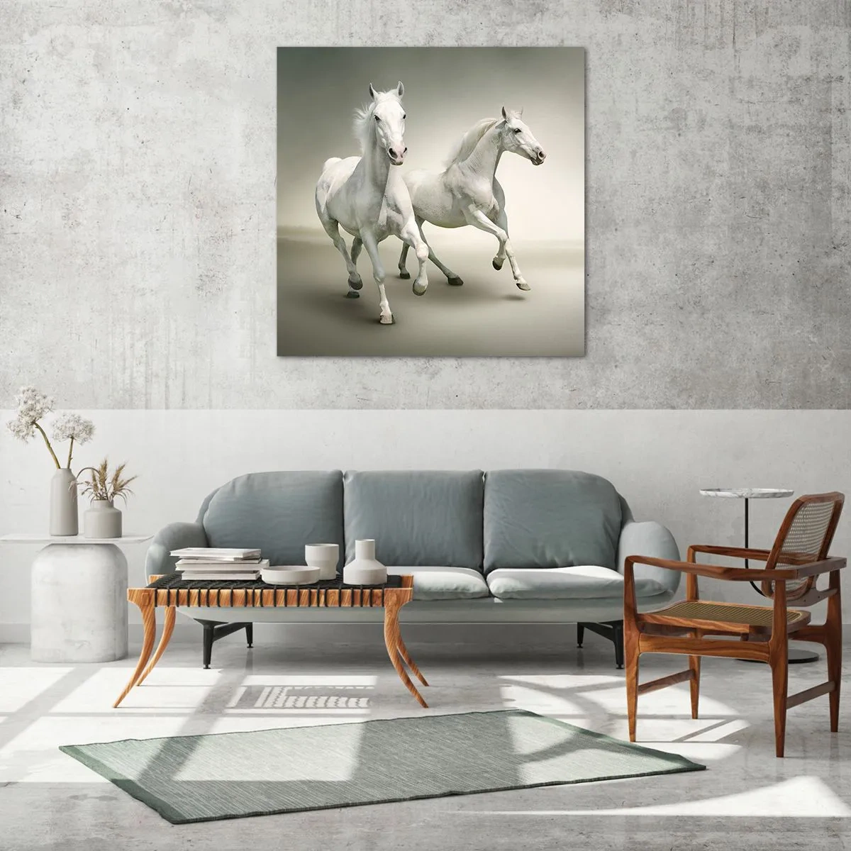 Tablou pe sticlă - White power! - 60x60 cm