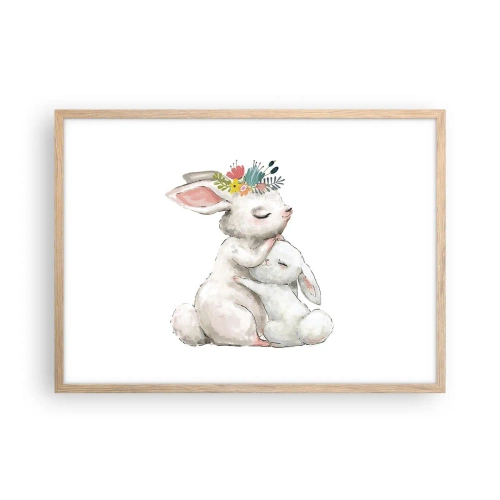 Poster în ramă de stejar deschis - Ca la mama - 70x50 cm