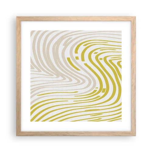 Poster în ramă de stejar deschis - Compoziție cu cambrare ușoară - 40x40 cm
