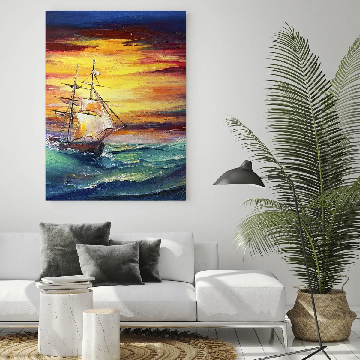 Tablou pe sticlă - Înfruntând valurile - 50x70 cm