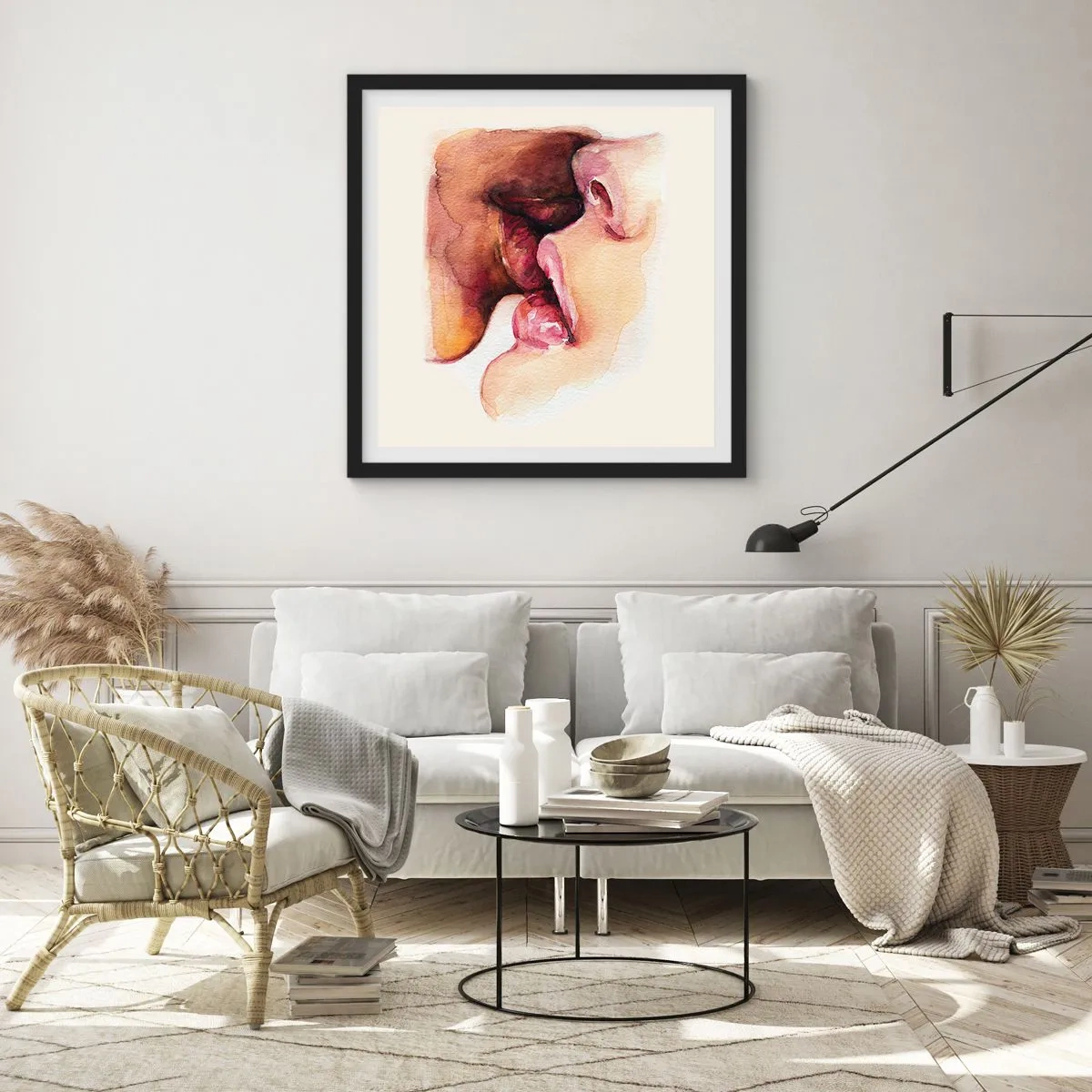 Poster în ramă neagră - Ca ziua și noaptea, ca cerul și pământul - 60x60 cm