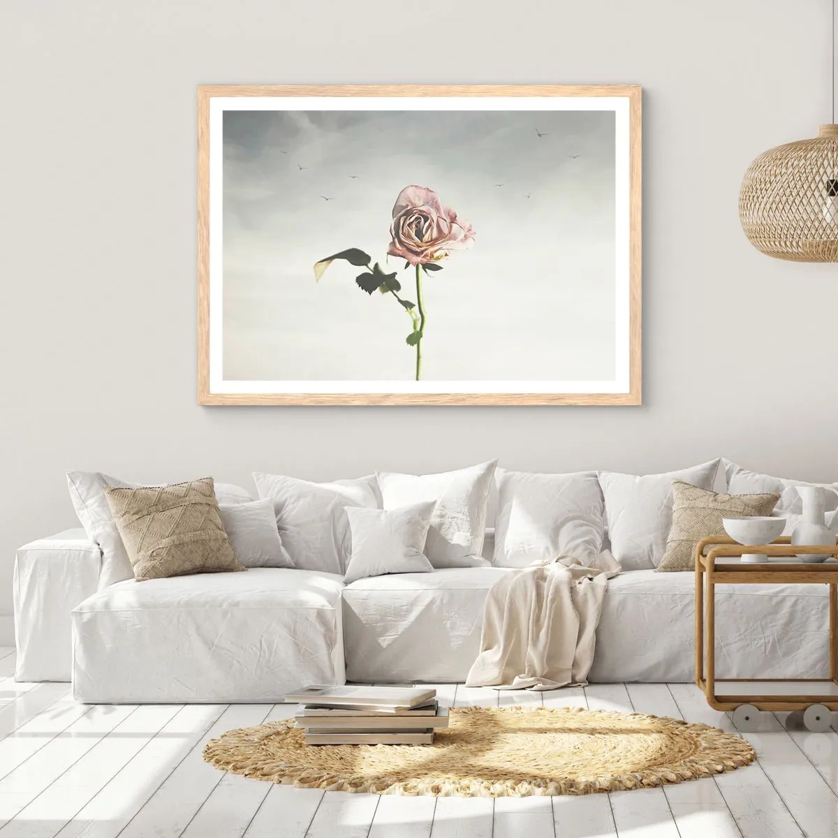 Poster în ramă de stejar deschis - Primăvara binevenită - 100x70 cm