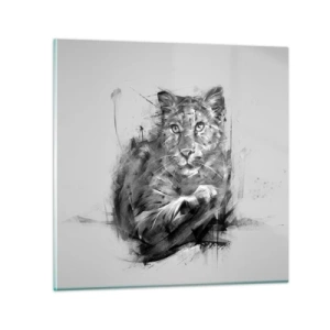 Tablou pe sticlă - Da, te ascult cu atenție - 50x50 cm