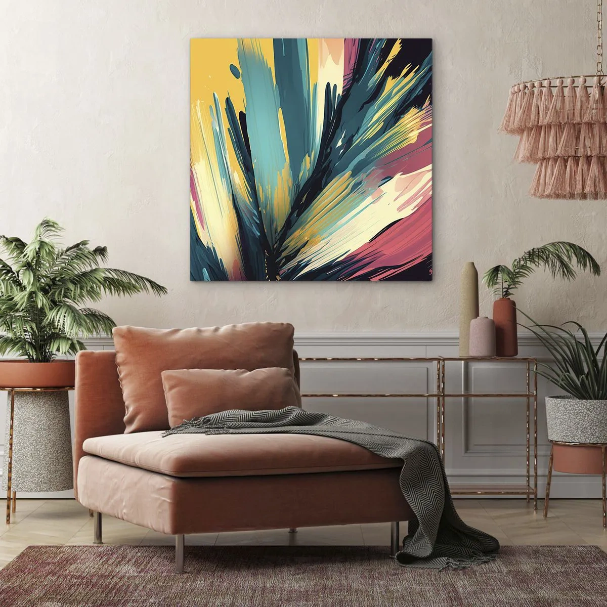 Tablou pe pânză - Compoziția - o explozie de bucurie - 50x50 cm