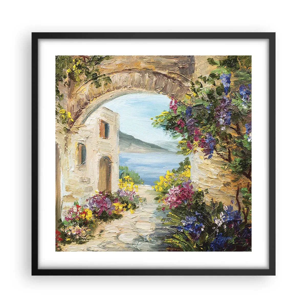 Poster în ramă neagră - Farmecul peisajului de coastă - 50x50 cm