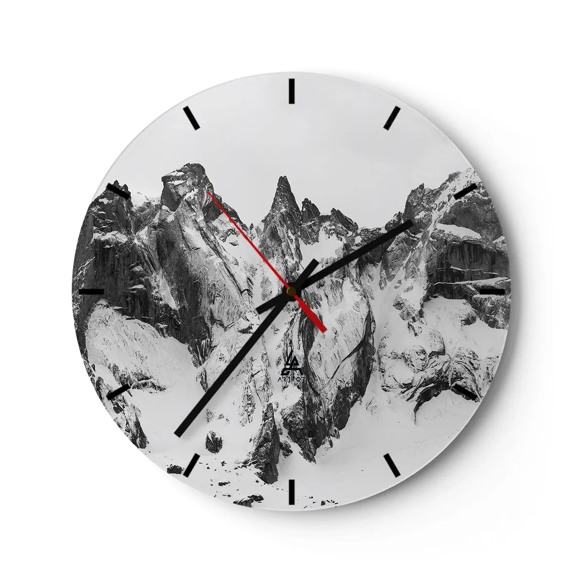 Ceas de perete - Ceas pe sticlă - Amenințarea crestei de granit - 40x40 cm