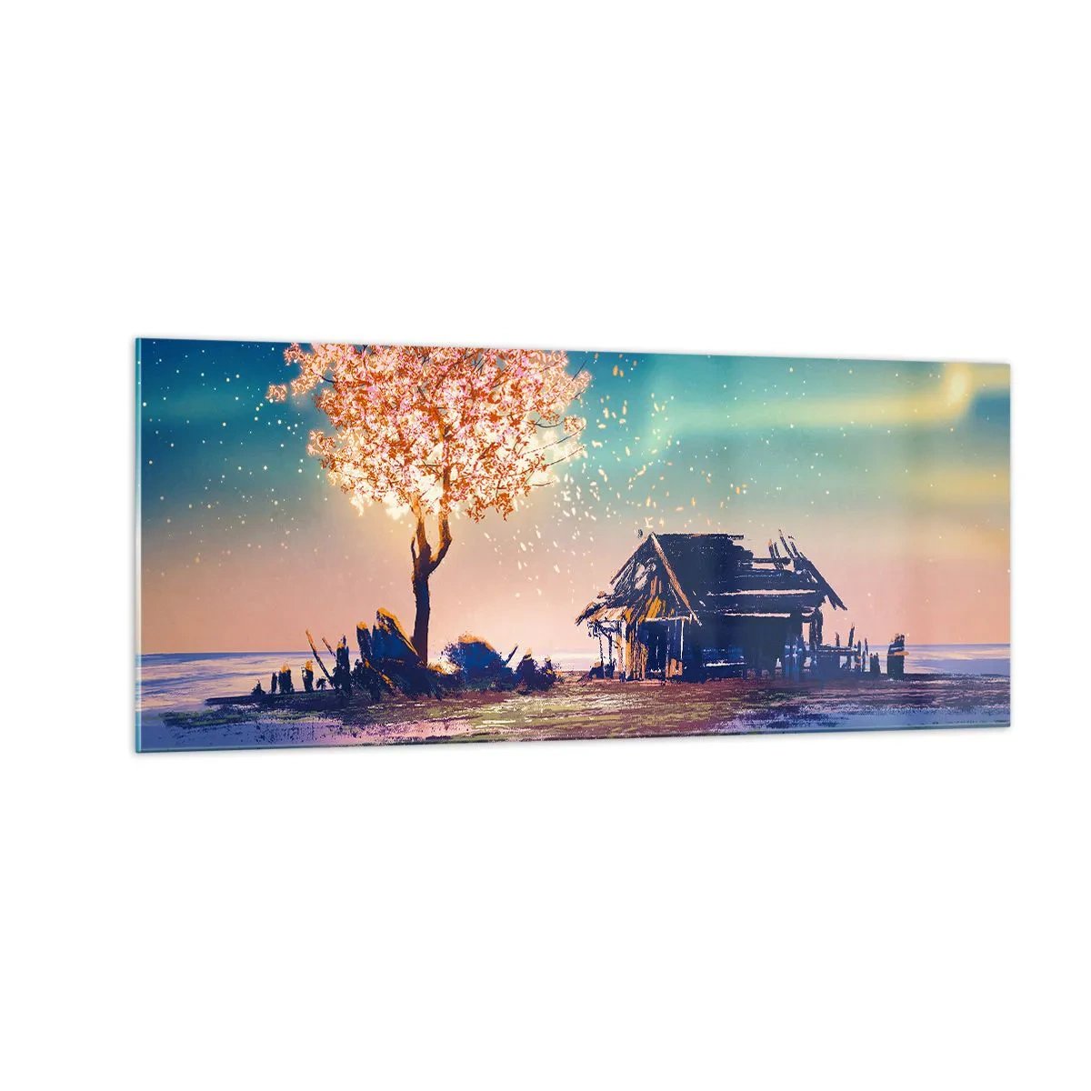 Tablou pe sticlă - Natura nu trece - 100x40 cm