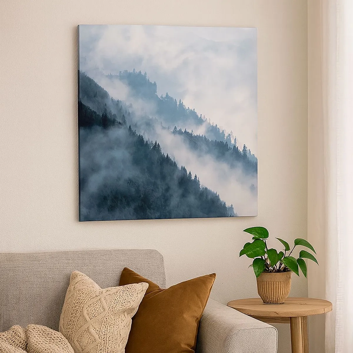 Tablou pe pânză - Misticul munților - 30x30 cm