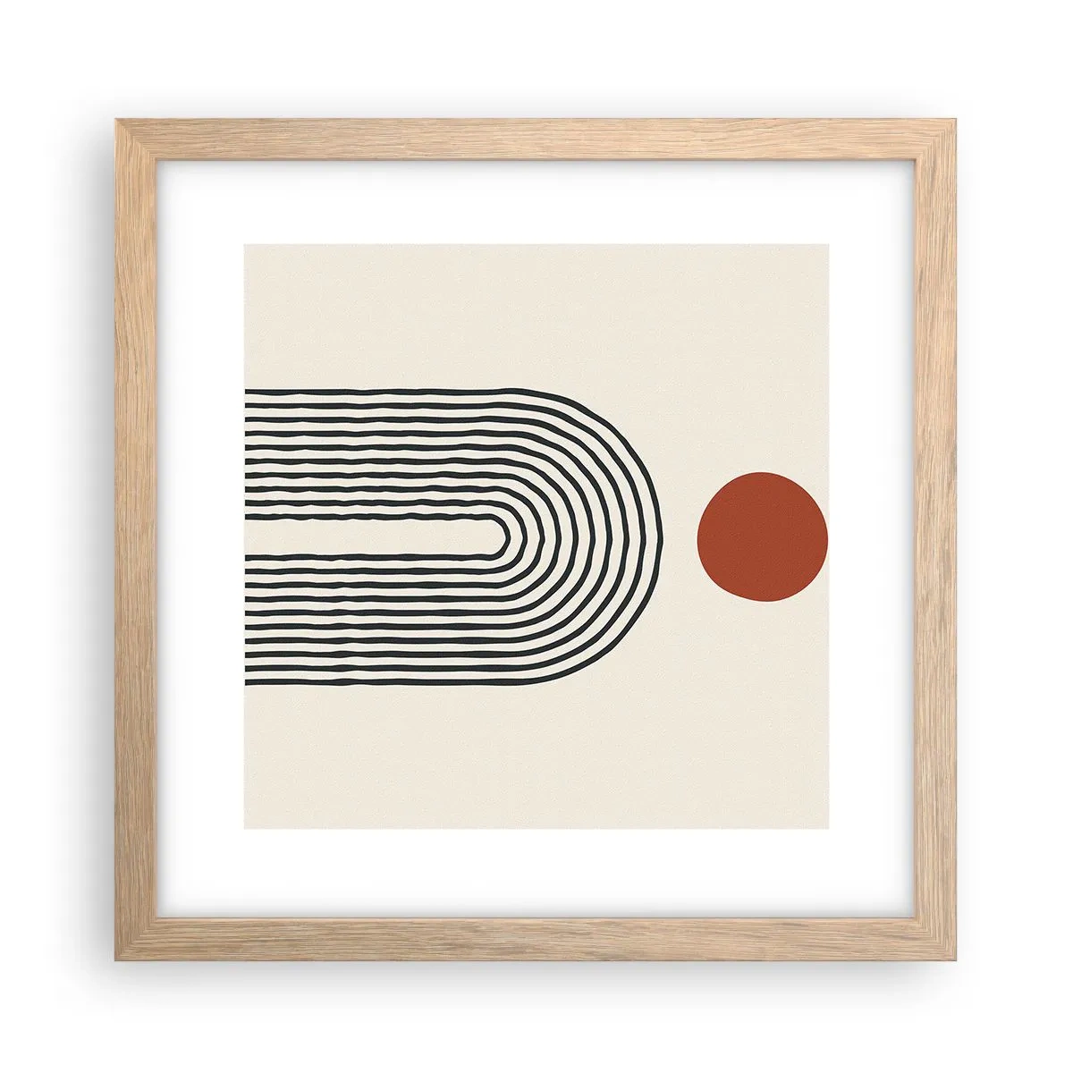 Poster în ramă de stejar deschis - Magnetismul formelor și al culorilor - 30x30 cm