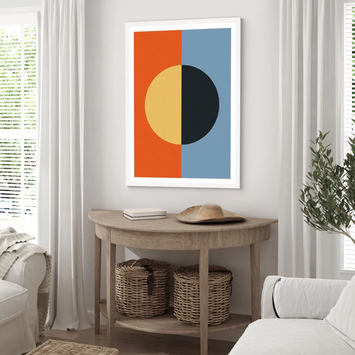 Poster în ramă albă - O compoziție de căldură și răcoare - 70x100 cm