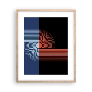 Poster în ramă de stejar deschis - Într-o îmbrăţişare geometrică - 40x50 cm