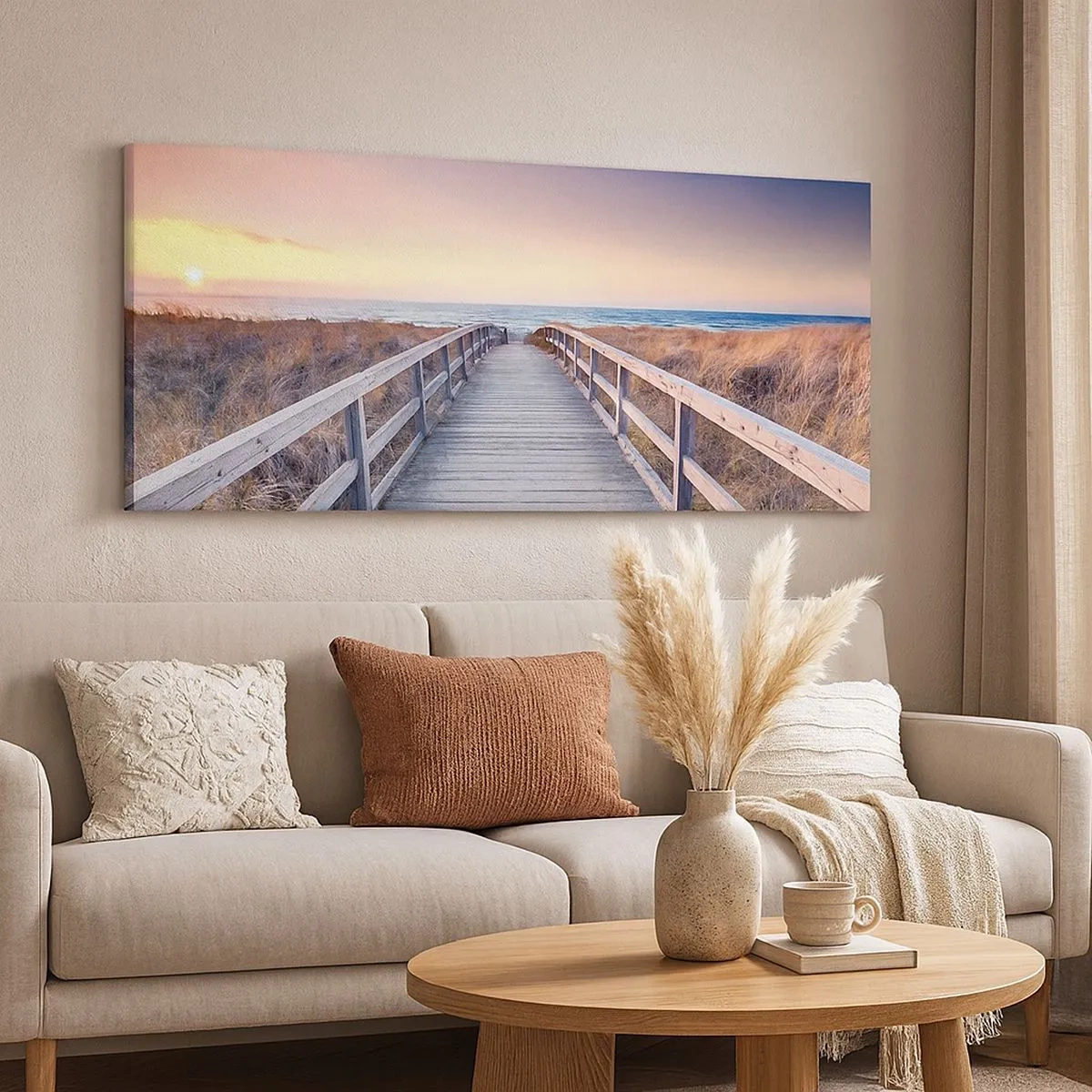 Tablou pe pânză - Aurora baltică de seară - 100x40 cm