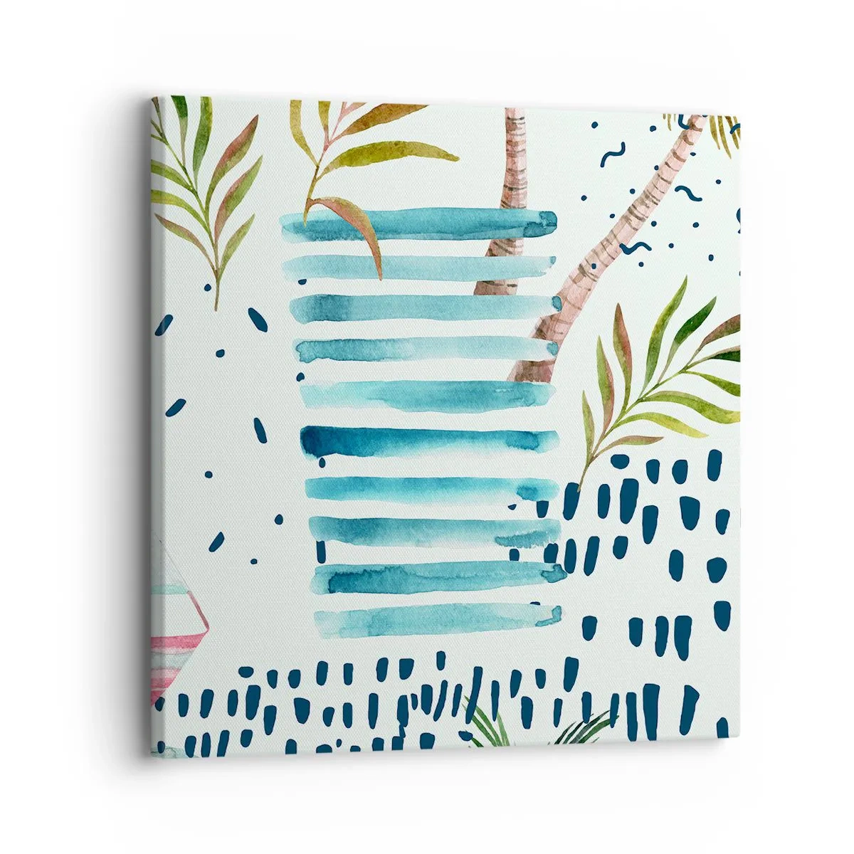 Tablou pe pânză - Vacanță sub palmieri - 30x30 cm