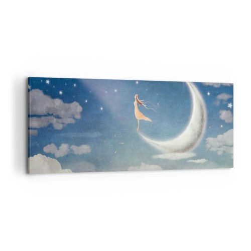 Tablou pe pânză - Provocatoare în albastru - 120x50 cm